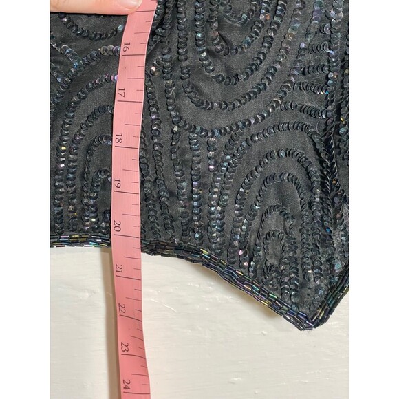 Vintage Black Sequin Vest Spell Bound Cropped Retro 80s 90s NOS NWT Size M - Picture 14 of 14